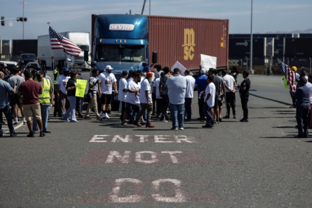 Clogged California ports face new labor risk from trucking
