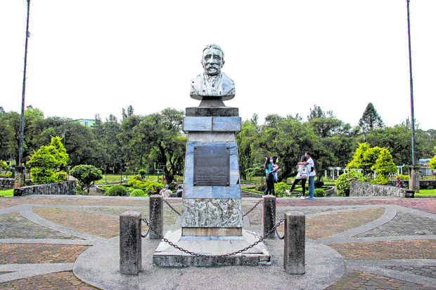 A bust honoring American architect Daniel Burnham  STORY: Baguio’s American roots cited in Fil-Am Friendship Day