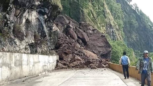 landslide along Halsema Highway in Mountain Province