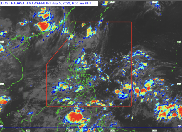 Pagasa weather satellite image as of 6:50AM, July 5, 2022