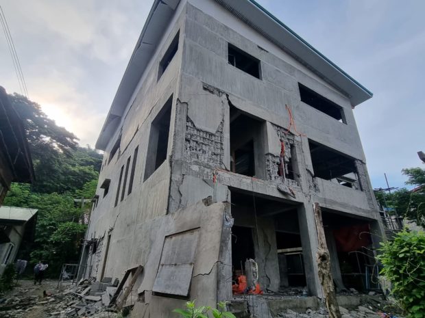 Several buildings in Bangued town were damaged after a 7.0-magnitude earthquake jolted Abra on July 27.