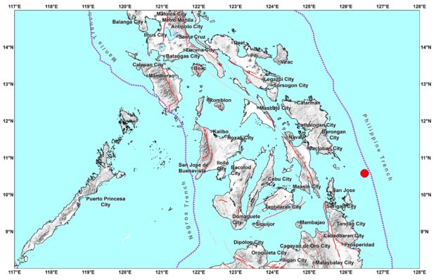 magnitude 4.4 quake surigao del norte
