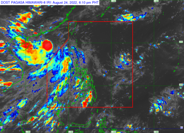 The photo is a weather satellite image from the website of Pagasa which sees generally fair weather for Philippines on August 25, 2022.