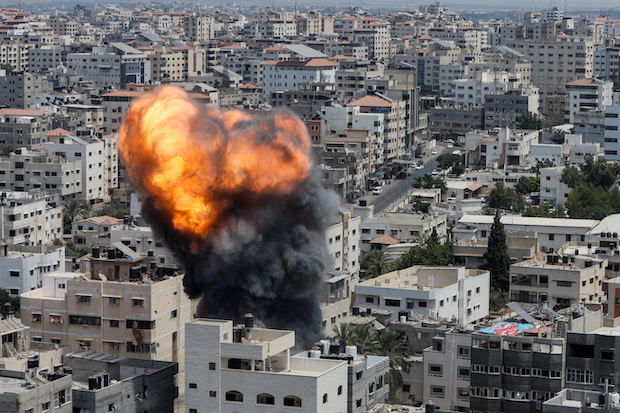 Israeli air strike in Gaza. STORY: Air strikes, rocket attacks push Israel, Gaza into 2nd day of fighting
