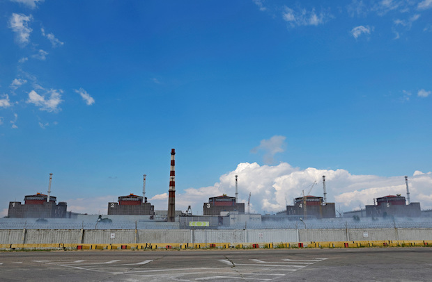 Zaporizhzhia Nuclear Power Plant near Enerhodar. STORY: Ukraine accuses Russia of shelling nuclear plant again