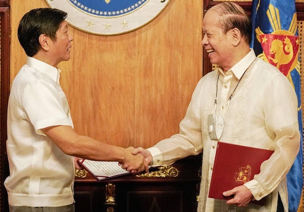 Ferdinand Marcos Jr. and Domingo Panganiban. STORY: Ex-Agriculture chief Panganiban returns as undersecretary