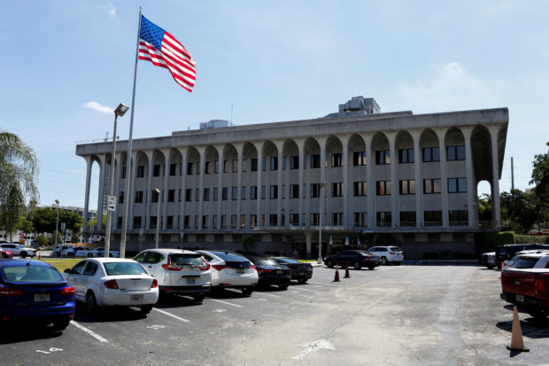 A view of the Paul G. Rogers Federal Building and U.S. Courthouse, before a Federal judge holds a hearing on the motion to unseal the search warrant on former President Donald Trump's home, in West Palm Beach, Florida, U.S. August 18, 2022. REUTERS/Marco Bello