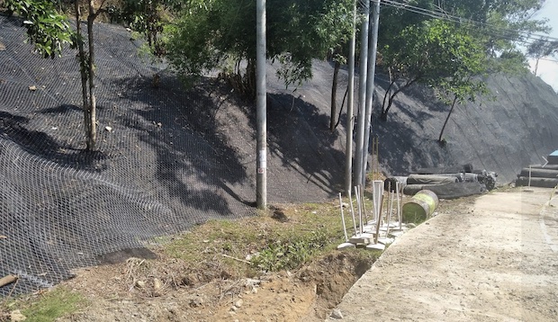 Part of slope protection project in Pangasinan. STORY: Pangasinan slope protection work to be completed Jan 2023 – DPWH