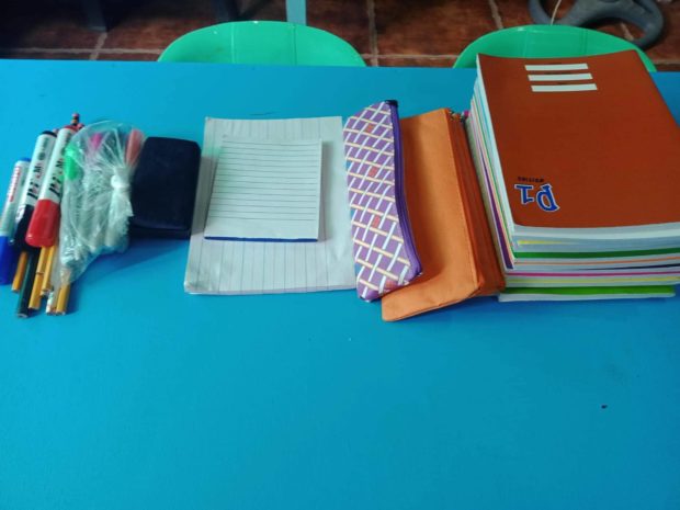School supplies donated by Aiden. STORY: Grade schooler donates school supplies to teacher’s class