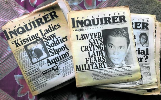 Old newspapers published then by the “mosquito press.” STORY: Ninoy slay anniversary: Saving history from distortion