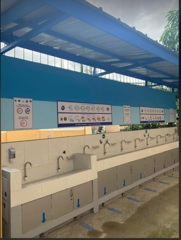 This photo shows the wash facility at Flora Ylagan High School in Diliman, Quezon City, and Manila water assures the public of ample supply as the school year opens.