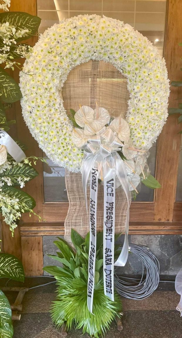 Wreath at FVR wake from Vice President Sara Duterte