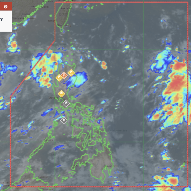Screenshot of Pagasa weather satellite image