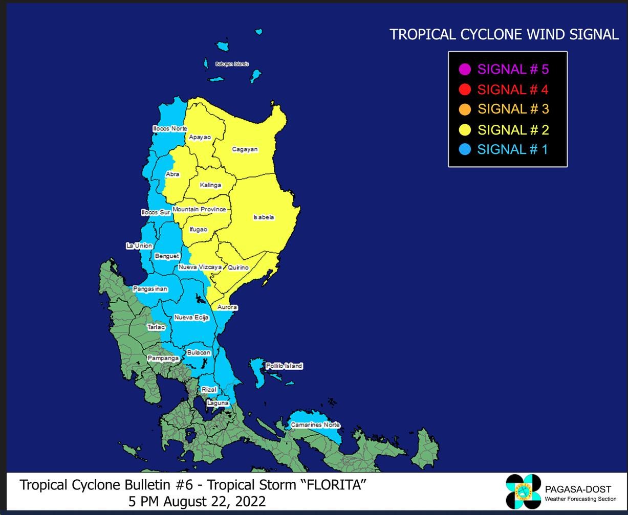 'Florita' Maintains Strength, Six More Areas Now Under Signal No. 2 ...