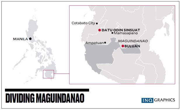 Map of Maguindanao. STORY: Maguindanao split set for vote on Sept. 17