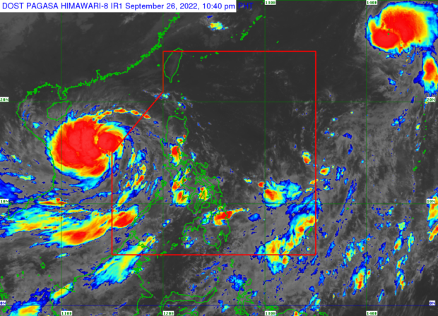 PAGASA satellite map. STORY: Typhoon Karding exits PAR