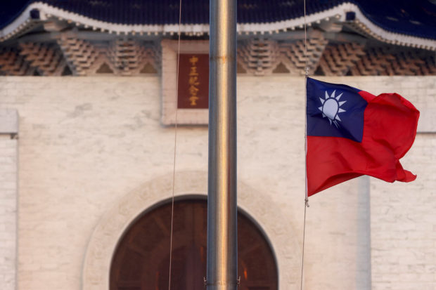 A Taiwan flag can be seen at Liberty Square in Taipei, Taiwan, July 28, 2022. REUTERS/Ann Wang