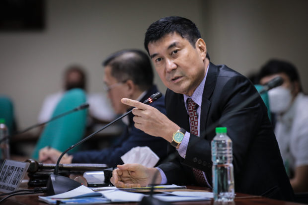 SOCIAL AND ECONOMIC COST OF GAMBLING: Sen. Raffy Tulfo leads the organizational meeting of the Committee on Games and Amusement and briefing by the Philippine Amusement and Gaming Corporation, the Philippine Charity Sweepstakes Office, the Games and Amusement Board and the Philippine Racing Commission Wednesday, September 21, 2022. Tulfo, during the meeting, recognized the benefits coming from the games and amusement industry, particularly in job generation and tourism. But Tulfo also cited the negative effects of gambling on people and society, as he pointed out the need to weigh its economic and social costs. “With the help of different agencies and government-owned and controlled corporations present today and in coordination with law enforcement agencies and other relevant government instrumentalities, we hope we could come up with balance policies that would be beneficial to the nation,” said Tulfo, vice chairperson of the Senate panel. (Voltaire F. Domingo/Senate PRIB)