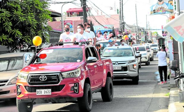 Supporters of the cityhood of Calaca hold a motorcade