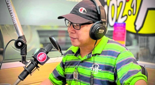 ON AIR Broadcaster Rey Blanco anchors a radio program in this photo posted on the Facebook page of Power 102.1 dyRY RFM on Aug. 11, 2021. Blanco, of Negros Oriental, was slain on Sunday. —PHOTO COURTESY OF POWER 102.1 DYRY RFM