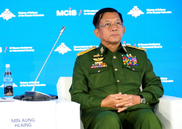 FILE PHOTO: Myanmar junta chief makes another visit to Russia