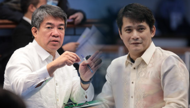 Senate Minority Leader Koko Pimentel (L) and Senator Robinhood Padilla (SENATE PRIB PHOTOS)