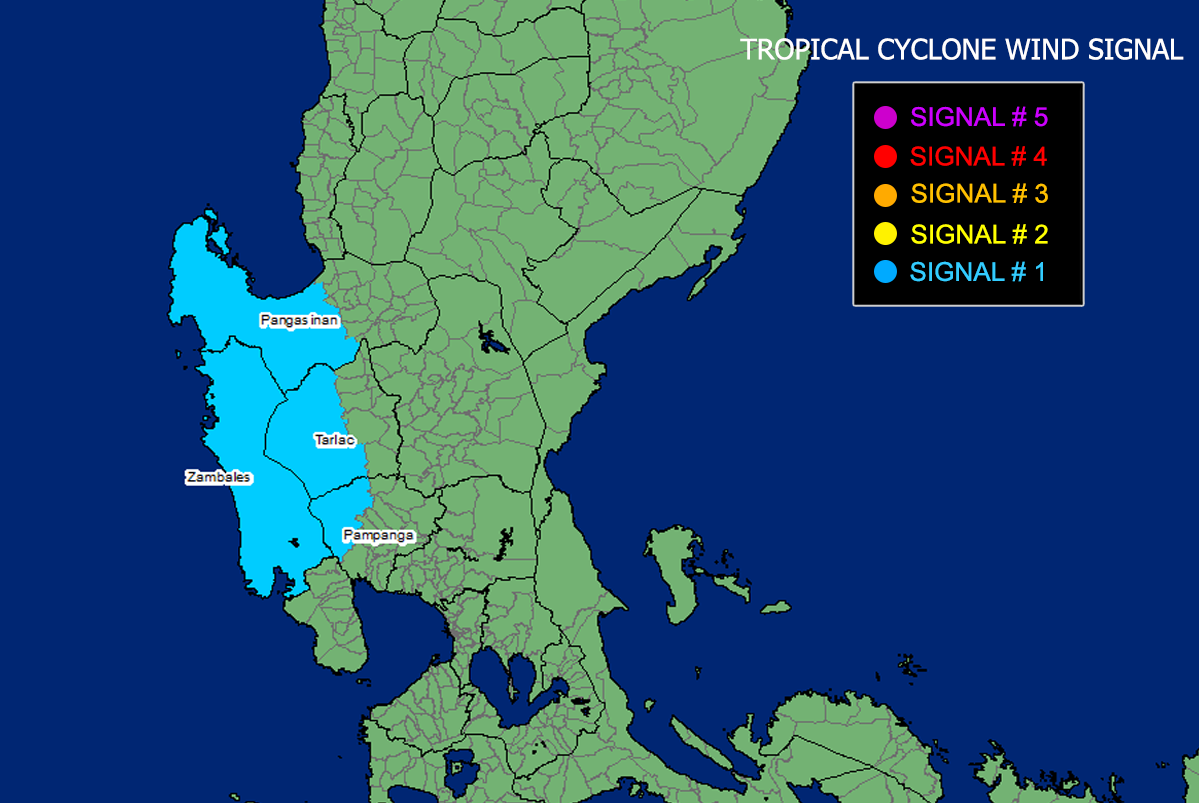 Zambales, parts of three other Luzon provinces still under Signal No. 1