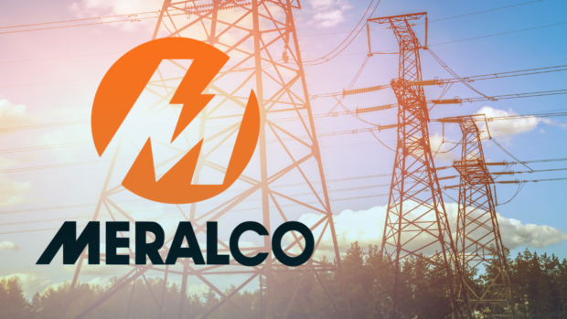 Stock photo. Meralco logo superimposed over photo of power supply lines. STORY: Power outages hit 3.2 million in Metro Manila, environs