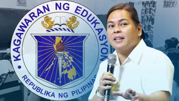 DepEd logo over photo of Sara Duterte