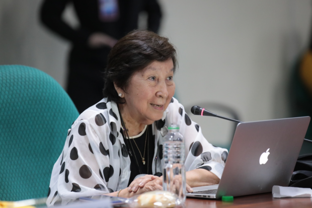 Solita Monsod, Professor Emeritus at the UP School of Economics, shares her views on the proposal to amend the economic provisions of the Constitution during the hybrid public hearing of the Committee on Constitutional Amendments and Revision of Codes on Friday, September 2, 2022. 