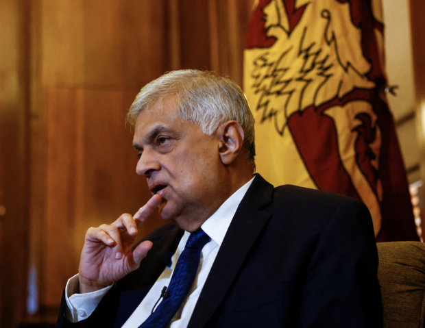 FILE PHOTO: Sri Lanka's President Ranil Wickremesinghe looks on during an interview with Reuters at Presidential Secretariat, amid the country's economic crisis, in Colombo, Sri Lanka August 18, 2022. REUTERS/ Dinuka Liyanawatte/File Photo