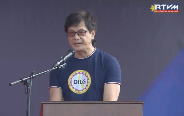 DILG Sec. Benhur Alvarez during his speech at the tree-planting activity on the occasion of President Marcos' 65th birthday held in Rizal. Screengrab from RTVM video / Facebook