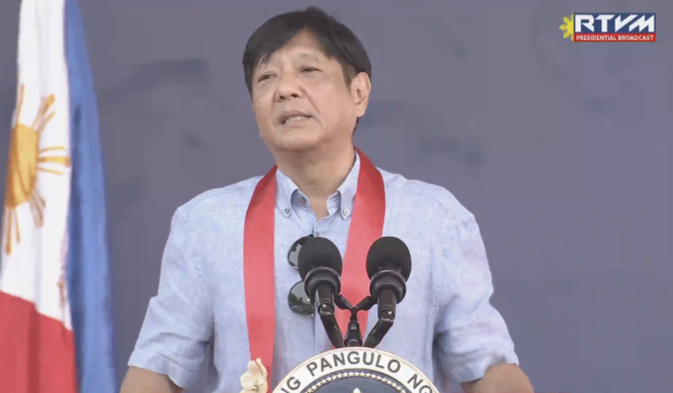 President Bongbong Marcos in his speech during the tree-planting activity on the occasion of his 65th birthday in Rizal. Screengrab from RTVM video / Facebook. STORY: Marcos defends martial law, admits abuses ‘like in any war’