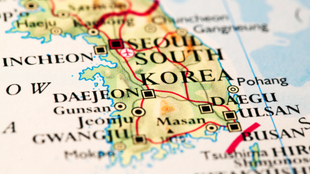 Map of South Korea. STORY: About 50 people hurt in stampede in South Korea