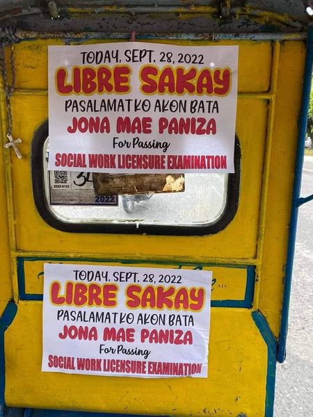 Tricycle driver offers free rides after daughter passed social work board exam