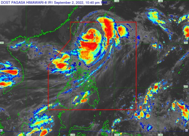 Pagasa weather satellite image as of 10:40 PM, Sept. 2.