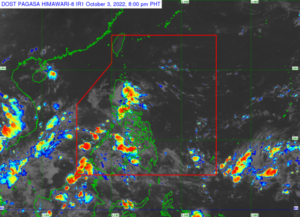 The easterlies will bring overcast skies and rain over Aurora and Quezon on Tuesday, while the rest of the country will have generally fair weather, says Pagasa.