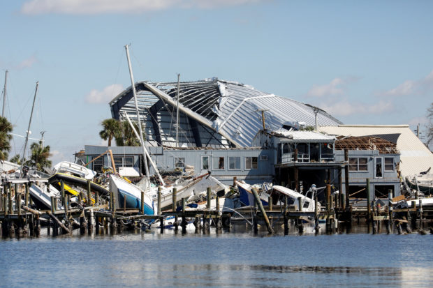 A destroyed marina in the Matanzas Pass is seen after Hurricane Ian caused widespread destruction in Fort Myers Beach, Florida, U.S., October 1, 2022. REUTERS/Marco Bello