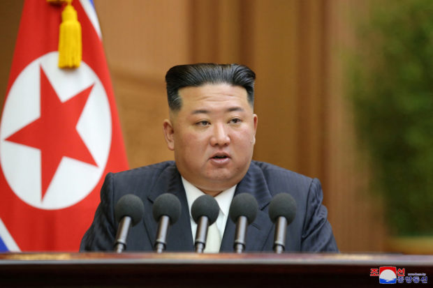 North Korea's leader Kim Jong Un addresses the Supreme People's Assembly, North Korea's parliament, which passed a law officially enshrining its nuclear weapons policies, in Pyongyang, North Korea, September 8, 2022 in this photo released by North Korea's Korean Central News Agency (KCNA).   KCNA via REUTERS/File Photo