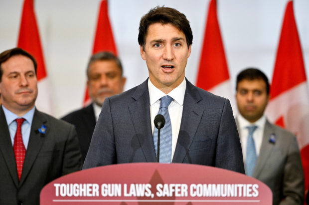 Canada's Prime Minister Justin Trudeau speaks at a news conference addressing the handgun sales freeze, in Surrey, British Columbia, Canada October 21, 2022.  REUTERS/Jennifer Gauthier