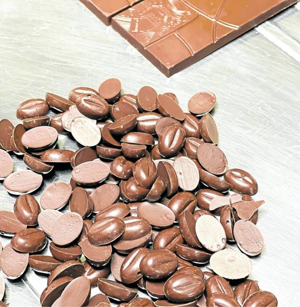 Chocolates made in the form of cocoa beans are among the bestsellers at Dalareich Chocolate House in Bohol.