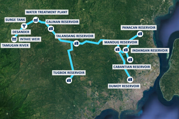 Map of bulk water supply facilities to be set up by Apo Agua Infrastructura Inc.