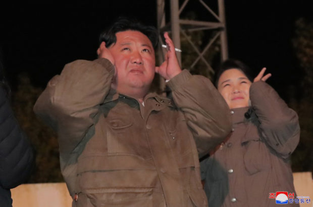 North Korean leader Kim Jong-un with his wife Ri Sol-ju