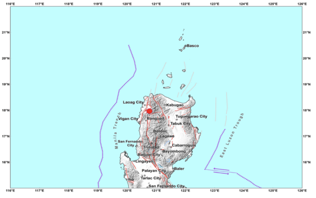 A magnitude 4.7 earthquake hit Nueva Era in Ilocos Norte on Wednesday, with up to Intensity III felt. (Photo from Phivolcs)