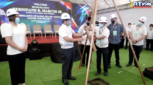 Bongbong Marcos breaks ground for Samal-Davao bridge | Inquirer News