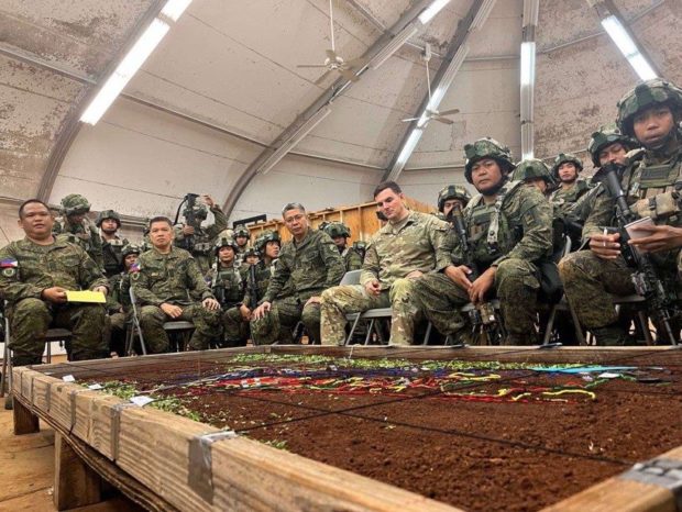 The Philippine Army Exercise Directorate led by Col. Emmnanuel Cabasan attend the mission brief at Area X, Schofield Barracks, Oahu, Hawaii on October 28, 2022. STORY: PH Army soldiers join combat exercise in Hawaii