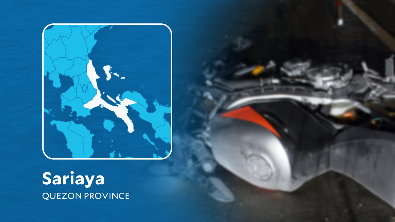 A motorcycle rider died early Friday (Oct. 14) after his vehicle was hit by a van along the Maharlika Highway in Sariaya town in Quezon province