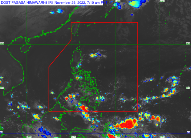 Generally fair weather to prevail for Tuesday but northeast monsoon to be felt on northern Luzon by Thursday and Friday, said Pagasa. (Photo from Pagasa)