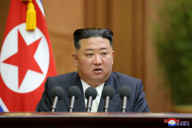 North Korea's leader Kim Jong Un addresses the Supreme People's Assembly, North Korea's parliament, which passed a law officially enshrining its nuclear weapons policies, in Pyongyang, North Korea, September 8, 2022 in this photo released by North Korea's Korean Central News Agency (KCNA)/File Photo