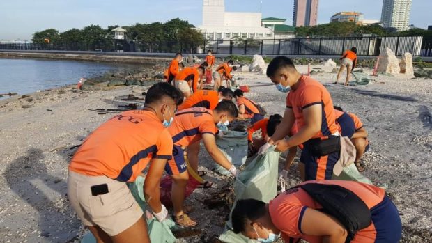 300 sacks of garbage were collected from Dolomite Beach on Manila Bay